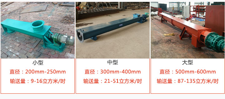 U型螺旋輸送小型，中型，大型產(chǎn)品展示